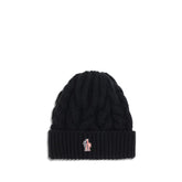 Moncler Grenoble Black Fleece Wool Beanie